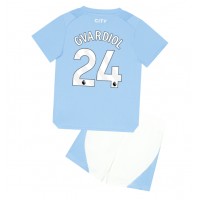 Dres Manchester City Josko Gvardiol #24 Domáci pre deti 2023-24 Krátky Rukáv (+ trenírky)